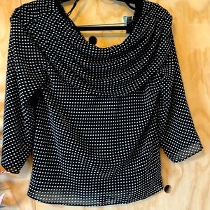 MSK Like New Flowy Polka Dot Top Size S